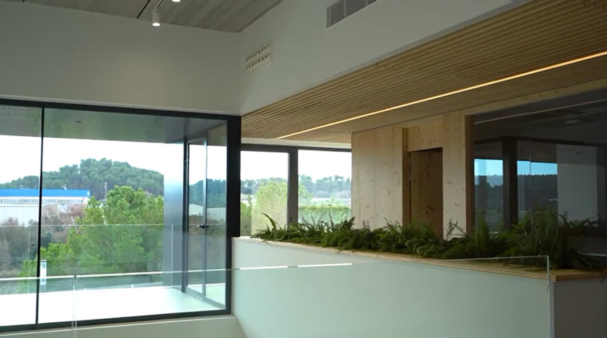 Modern interior with white and wooden materials